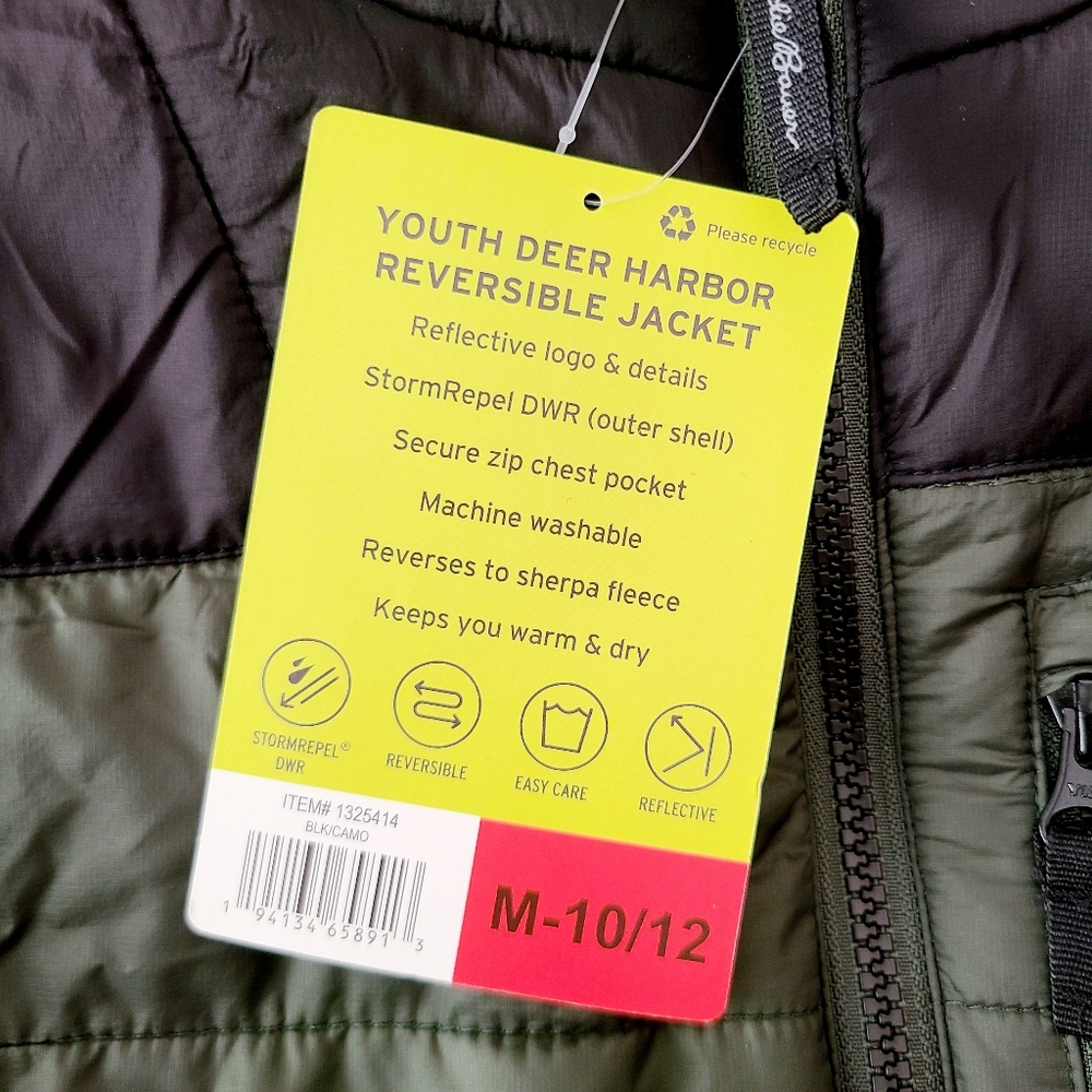 🥳FINAL PRICE👍NWT‼️Eddie Bauer Kid's Youth Deer Harbor REVERSIBLE Hooded Jacket - Picture 8 of 16